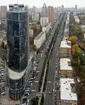 Beginn des Boulevards an der Basseina-Straße, links das Business-Center Parus