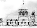 Nicht verwirklichtes Projekt einer Kirche im Dorf Mschanez im Bezirk Starosambir. Architekt Iwan Dolynskyj (1852–1916).