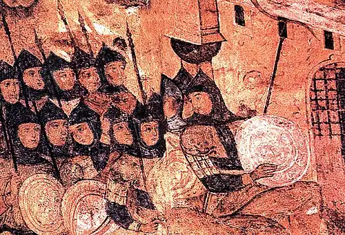 Die Rus unter den Mauern von Konstantinopel, mittelalterliche russische Ikone