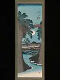 甲陽猿橋之図 Kōyō Saruhashi no Zu („Abbildung der Kōyō-Saru-Brücke“) von Utagawa Hiroshige (1841/42)