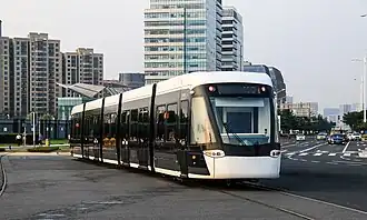 Flexity 2 im oberleitungslosen Betrieb in Nanjing, Hexi Linie