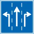Vorgeschriebene Fahrtrichtungen in den jeweiligen Spuren