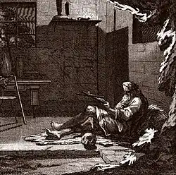 Michael Heinrich Rentz: „Hl. Gregorius von Natianz“, Illustration aus „Das Buch der Eremiten“ (1730–1732)