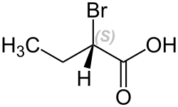 Strukturformel von (S)-2-Brombutansäure
