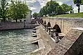 Schleusenbrücke zum Einlass des Botteniga in die Stadt
