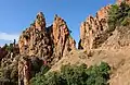 Die Straße D81 durch die Calanche