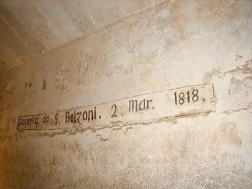 Graffito von Belzoni in der Chephren-Pyramide