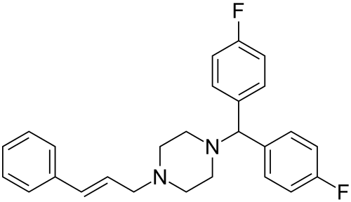 Strukturformel von Flunarizin