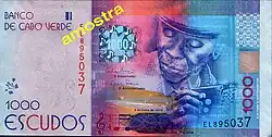 1000 CVE, 2014 (Vorderseite), Codé di Dona (Komponist und Musiker)