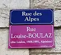 Gedenken an Loulou Boulaz durch Benennung einer Strasse