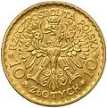 Darstellung auf Gedenk-Gold-Münzen aus der Zwischenkriegszeit