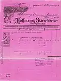 Rechnung von 1903