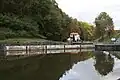 Versperrte Kanalverzweigung vor der Schleuse&nbsp;1