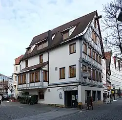Ehemaliges „Café Greiner“, heute „Restaurant am Palais“ in der Bocksgasse 14 in Schwäbisch Gmünd