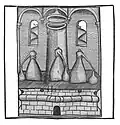 Ofen mit drei Balneum-Mariae-Einheiten, mit zentralem Heizschacht (Fauler Heinz). 1500