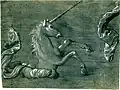Nur das Datum „1544“, Studie Einhorn, 1544