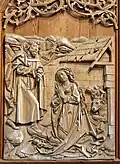 Rechter Seitenflügel des Altars – oben: Geburt Jesu