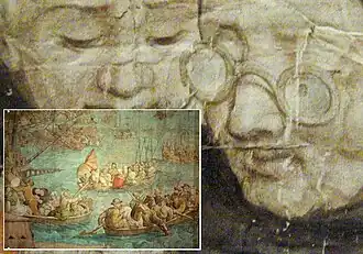 1546–1550, Mönch mit Bügelbrille, Landung Kaiser Karls V. bei Tunis