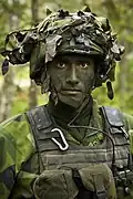 Angehöriger des schwedischen 2. Amphibienbataillons der Schwedischen Marine