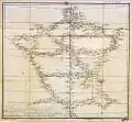 Karte mit den Quertriangulationen, 1744