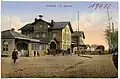 Der Bahnhof in Limbach auf einer historischen Postkarte von 1914