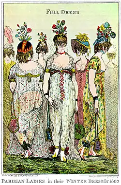 Eine Karikatur der „Nacktmode“, 1799
