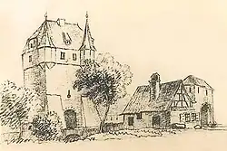 Ostertor in Markgröningen vor dem Abriss (um 1800)