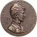 1887: Medaille auf den Studenten Maximilian von Brakenhausen mit Stürmermütze