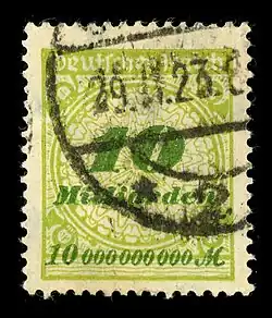 10 Milliarden Mark Inlandsbriefporto ab 12.&nbsp;November 1923
