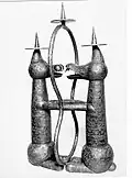 Kerzenleuchter, getrieben und graviert, ca. 1924, verschollen