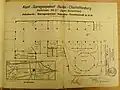Kant-Garagenpalast (Serlin Rampenhaus), Übersichtsblatt mit Grundriss und Lageplan aus der Bauakte, 1930