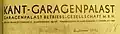 Briefkopf der Garagenpalast Betriebs-Gesellschaft mbH, 1931