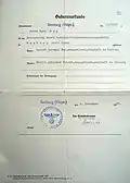 Geburtsurkunde vom 1. Nov. 1939