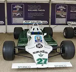 Der Williams FW07B, auf dessen Basis der erste Six-wheeler aufgebaut wurde