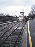Blick nach Süden mit Stellwerk Plw und Lok&nbsp;1, 1986