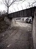 Stillgelegte Trasse von der Potsdamer Bahn, Unterfahrung des Gleises zum Potsdamer Bahnhof, 1986