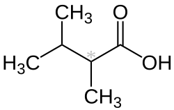 Strukturformel von 2,3-Dimethylbuttersäure