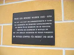 Erinnerungstafel an Franz Leo Benedikt Waldeck