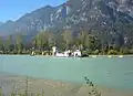 Baggerschiff im Stausee bei Langkampfen
