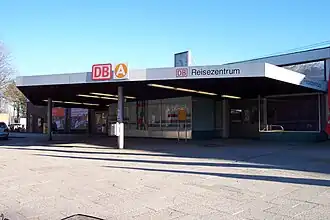 Der Empfangsbereich des Bahnhofes