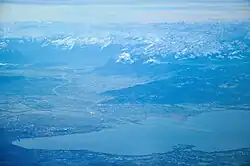 Das Alpenrheintal, eine Talungslandschaft die sich vom Alpenvorland am Bodensee bis in die Zentralalpen erstreckt