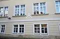 Luftschutzraummarkierung am Friedrich-Schiller-Gymnasium Pirna
