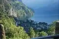 Blick auf Sisikon von der Strasse nach Riemenstalden aus