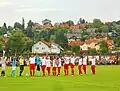 Der lange Weg zurück: Die Mannschaft des Grazer AC beim ersten Testspiel am 3. Juli 2013 in Ligist
