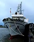 Bugansicht der Helgoland am Tag der Taufe in Cuxhaven