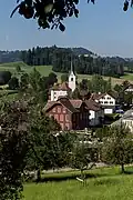 Blick aufs Dorfzentrum