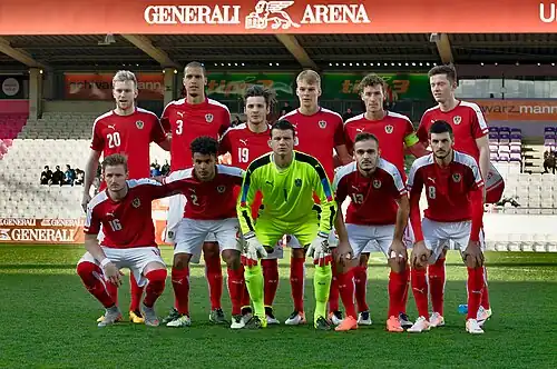 Vor dem Spiel gegen die Färöer am 29.&nbsp;März 2016 in Wien.