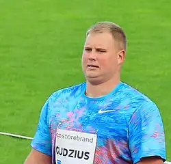 Andrius Gudžius landete mit 55,80&nbsp;m auf dem letzten Platz seiner Qualifikationsgruppe – seine große Zeit sollte noch&nbsp;kommen