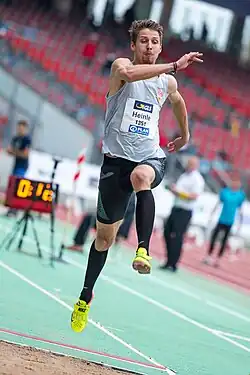 Fabian Heinle reichten seine 7,96&nbsp;m nicht für die Teilnahme am&nbsp;Finale