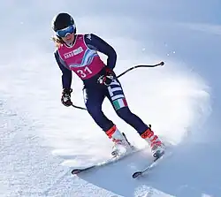 Annette Belfrond beim Super-G-Wettbewerb
